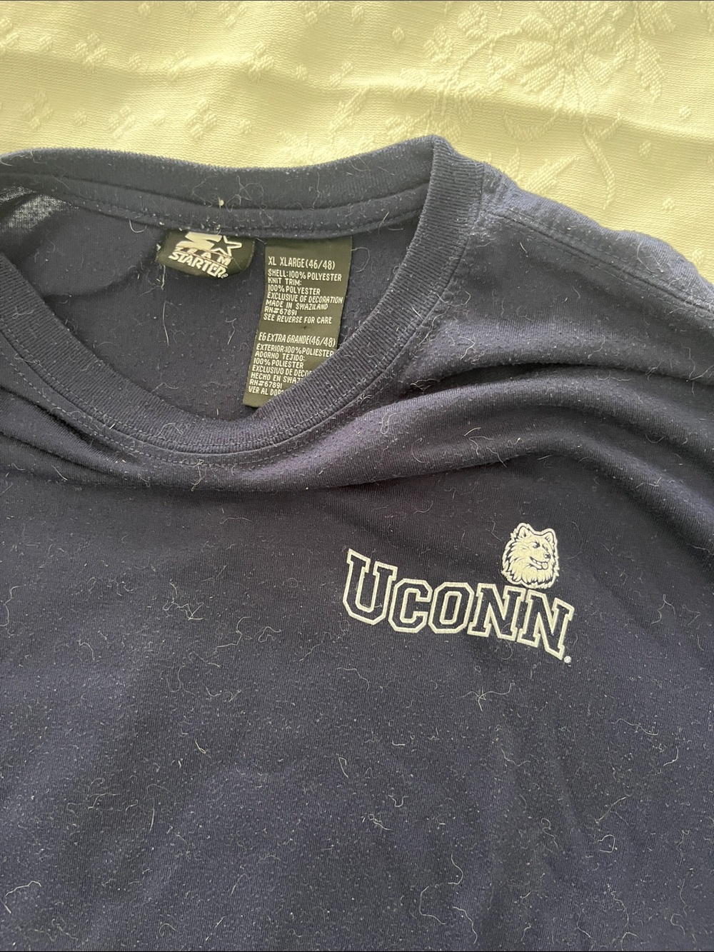 STARTER UConn Navy Short Sleeve Crewneck T-Shirt